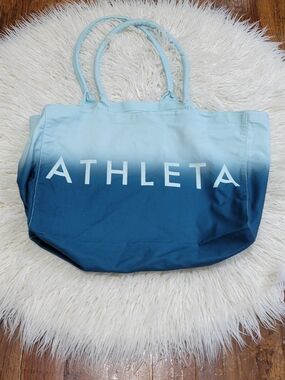 Athleta Ombre Light Blue to Navy Canvas Tote